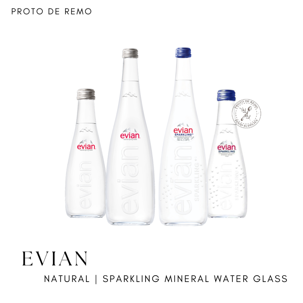 Evian Natural Mineral | Sparkling Water Glass - 330ML / 750ML