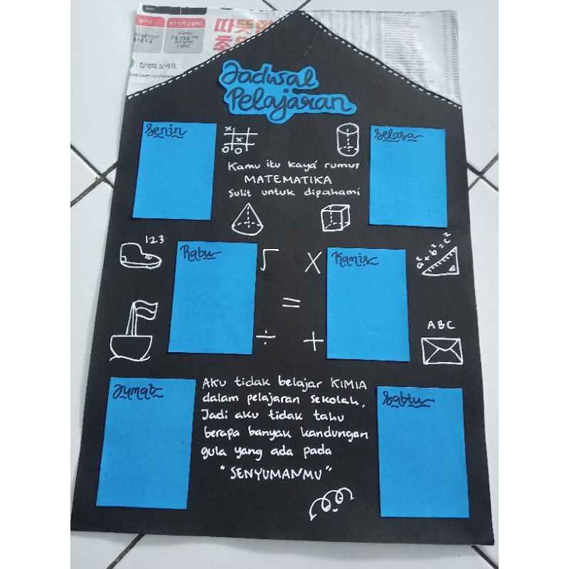 

Jadwal pelajaran tema BLUE motif rumus