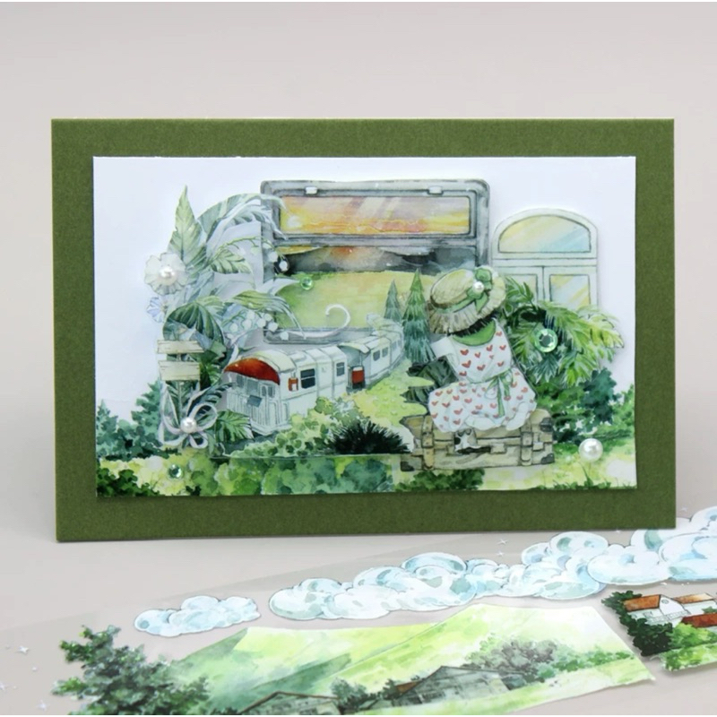 

washi tape selotip transparan MOODTAPE pemandangan alam hutan pohon mix tree forest sea journaling