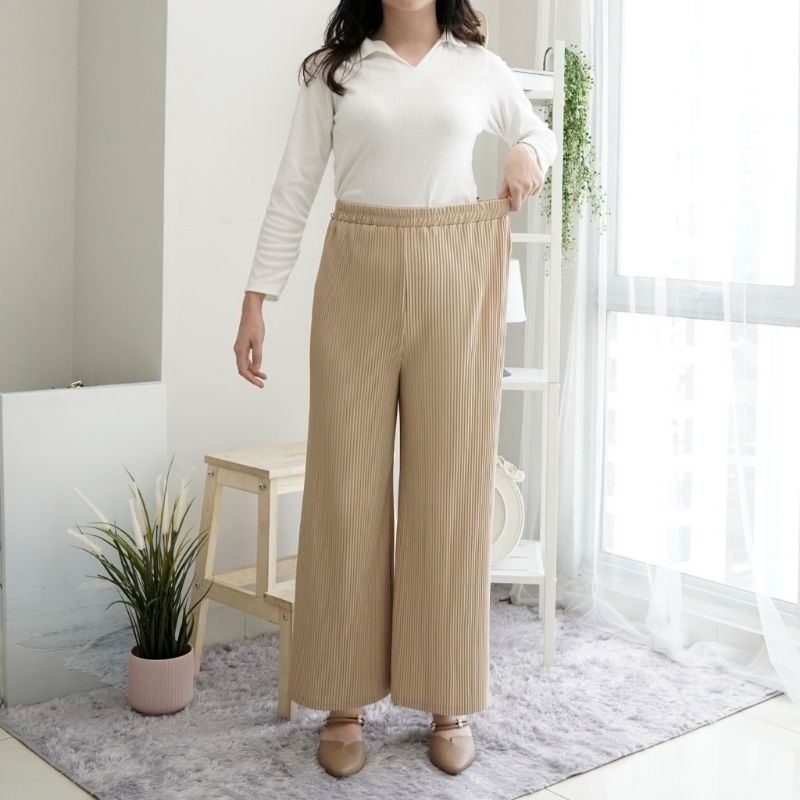 Maida Celana Plisket Lidi Kulot Plisket Lidi Jumbo Premium