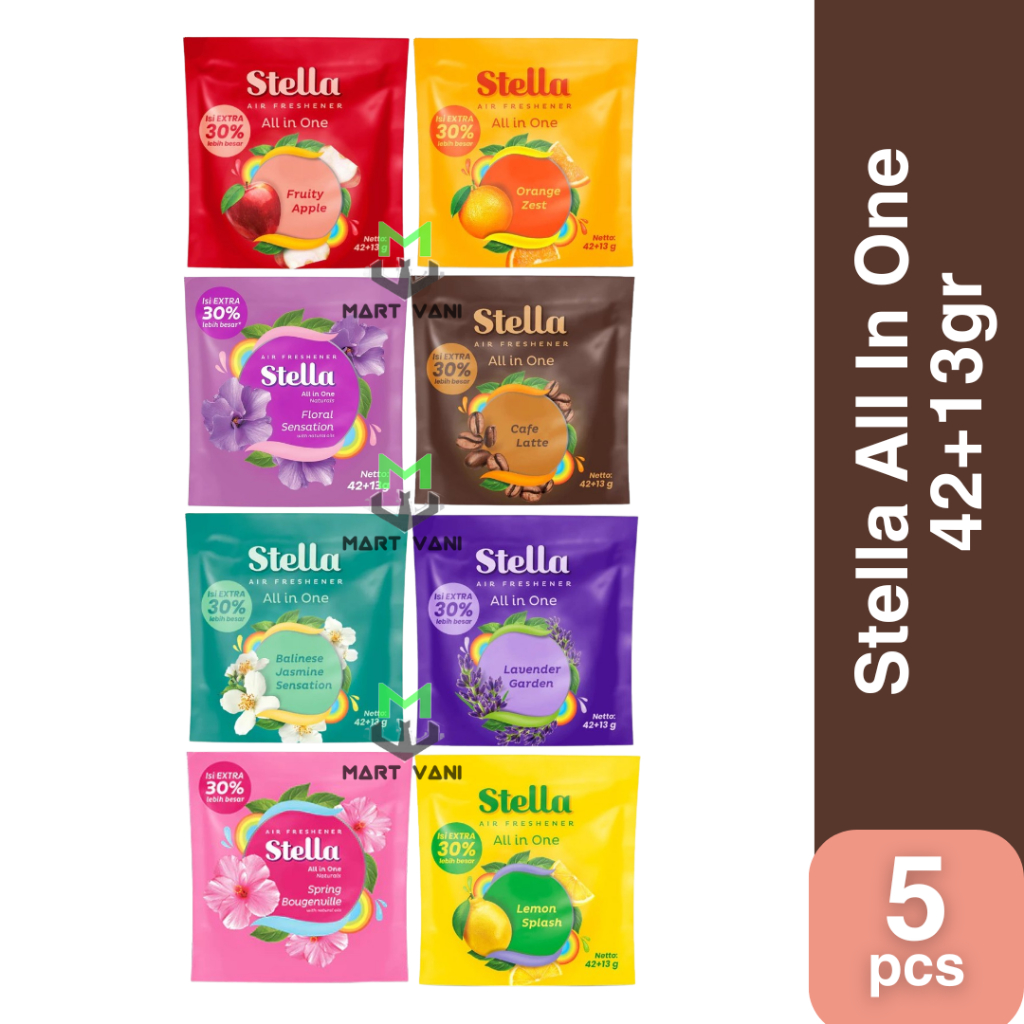 5 Pcs Stella All In One 42+13gr - Pengharum Gantung Ruangan - Mobil