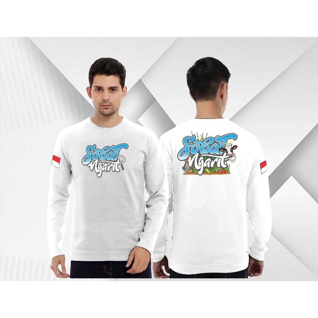 SOBAT NGARIT LENGAN PANJANG/T-SHIRT REGULAR BAJU PRIA DAN WANITA KAOS SOBAT NGARIT BIRU