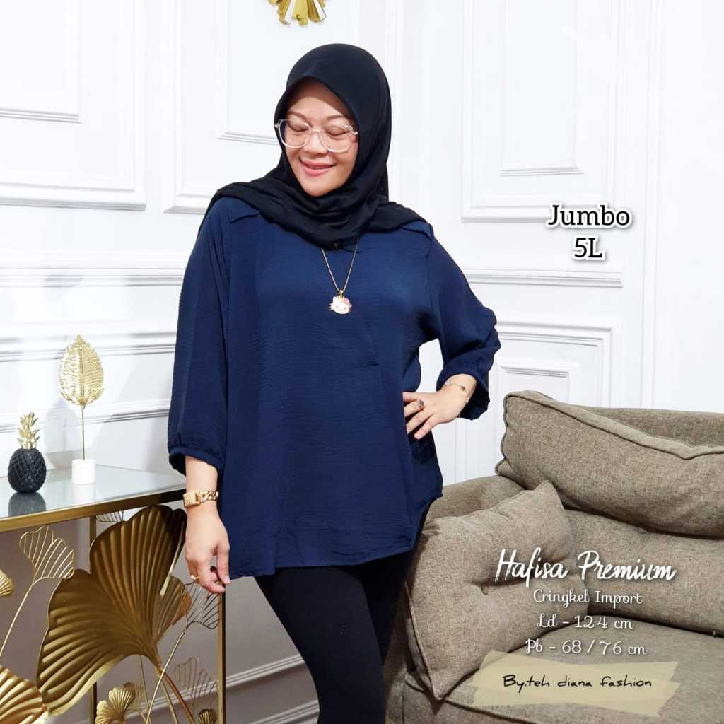 Atasan Blouse Wanita Hafisa By Teh Diana Fashion / Atasan Jumbo Polos Lady Crush