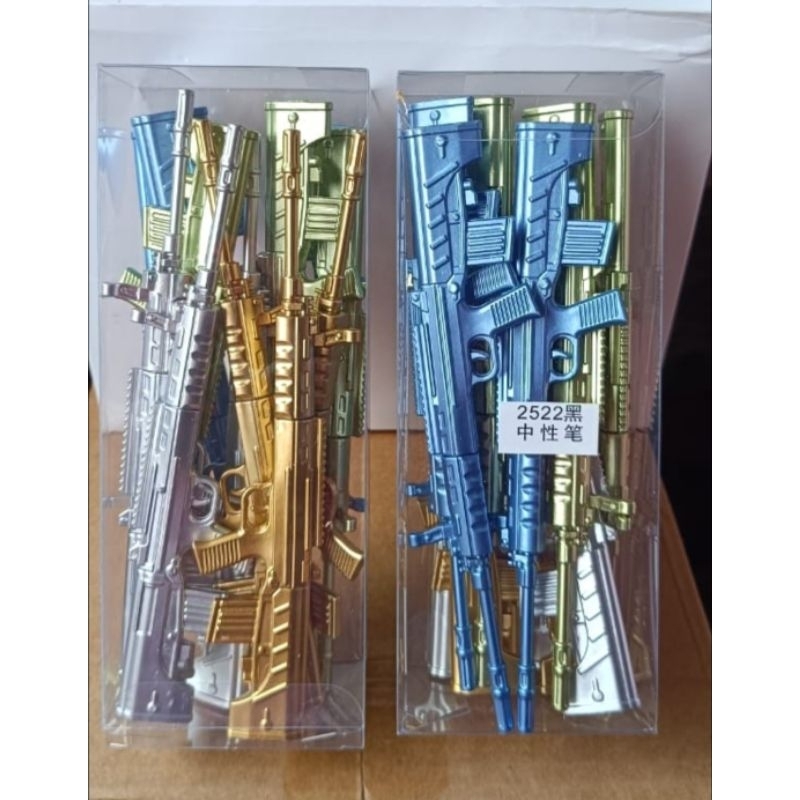 

qwe Pulpen Bentuk Pistol 12pcs Pulpen Tinta Gel Pulpen Unik Pulpen Mainan Pistol