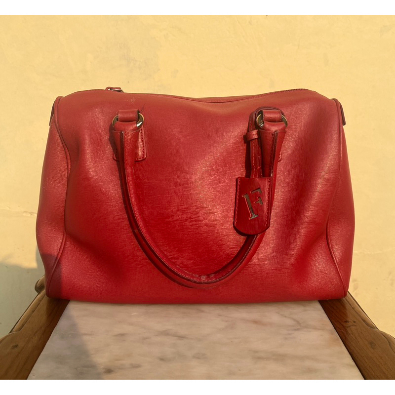 Furla Authentic Red Leather Bag Preloved