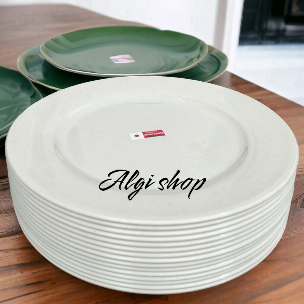 Piring Jumbo bulat datar prasmanan serbaguna 25cm bebas BPA terlaris