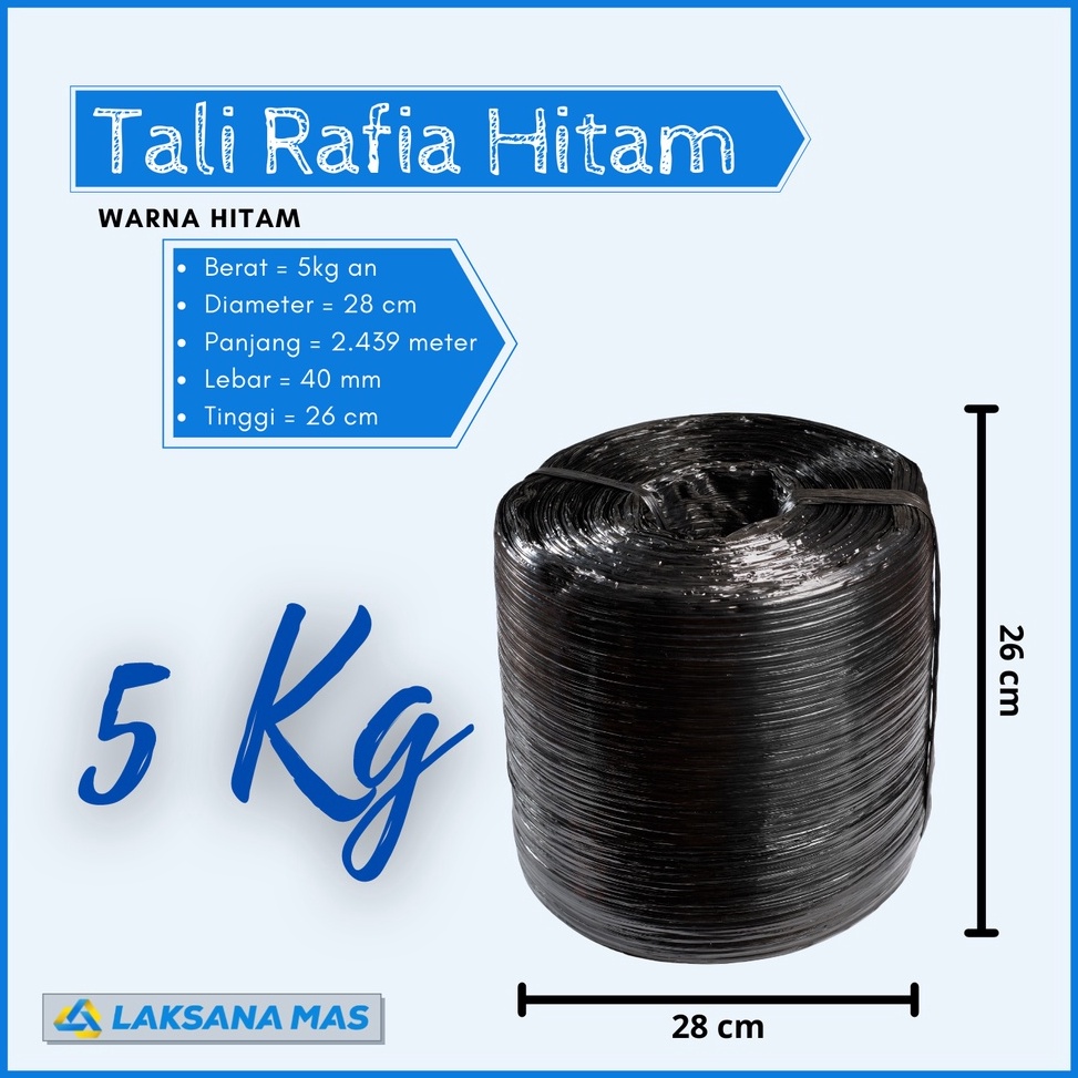 

KODE Y64F Tali Rafia Plastik Roll Besar Laksanamas Warna Hitam Pekat Ukuran 5kg an di JakartaBogorDepokTangerangBekasi