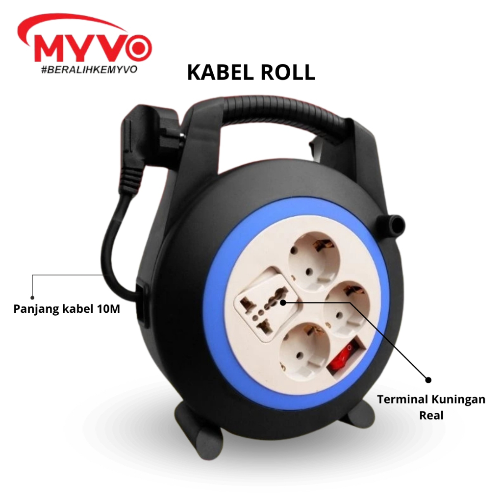 Myvo Box Kabel Roll Gulung Panjang Rol Listrik Power  Terminal Kuningan