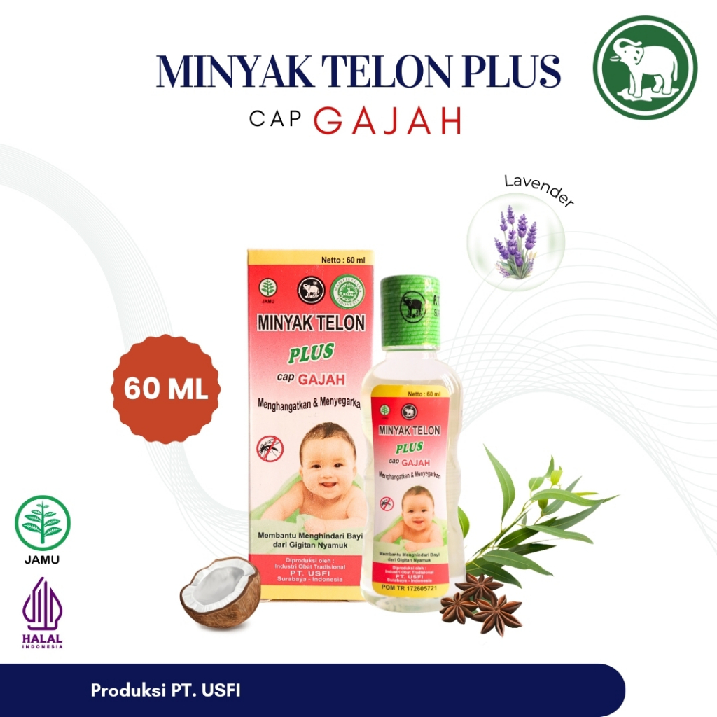 Cap Gajah Minyak Telon Plus 60 ML