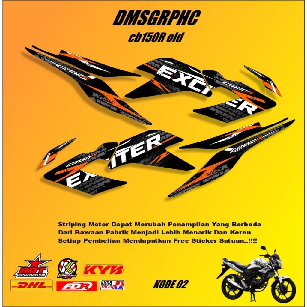 STRIPING HONDA CB 150R OLD VARIASI - STIKER CB 150R OLD VARIASI TERBARU 02