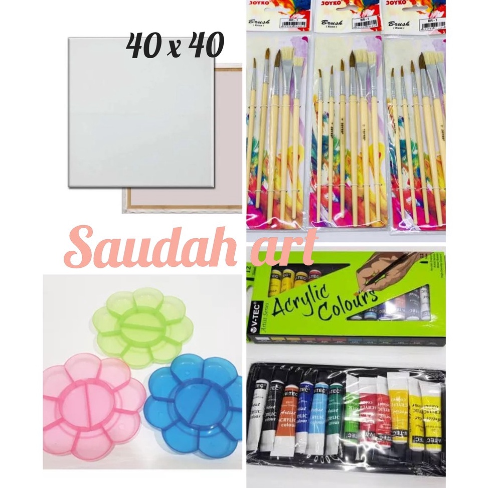 

Murah Bulan Ini Paket kanvas Lukis kanvas 4x4paletkuascat akrilik