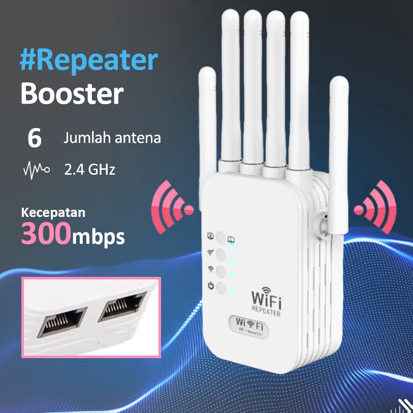Hematku MUSIX Penguat sinyal WIFI enam antena perluasan jaringan nirkabel rumah penguat sinyal wifi 