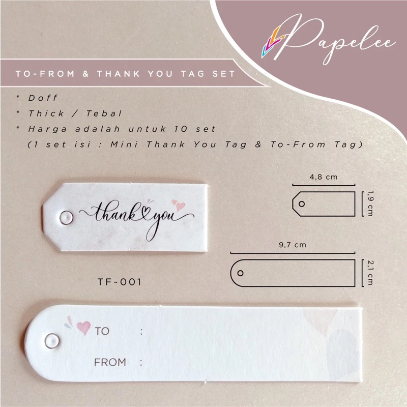 

TO-FROM & THANK YOU SET TAG / Gift Tag / Hangtag / Tag Hampers