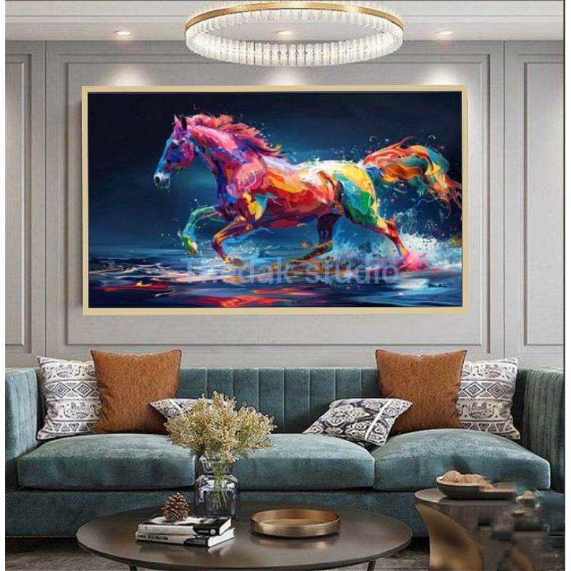 lukisan kuda cat minyak kanvas