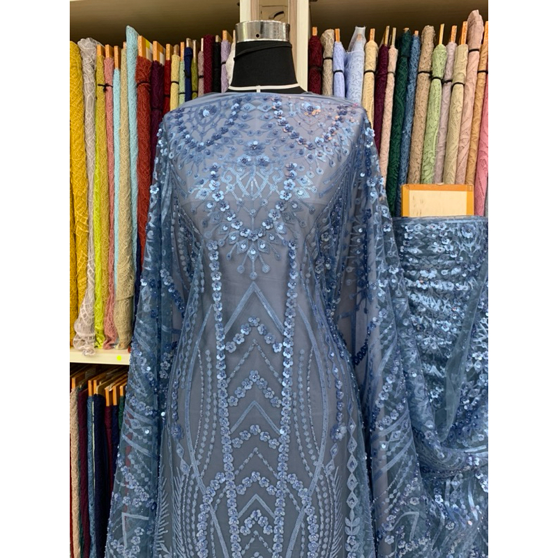 Tile Payet Murah / Kain Gaun / Kain Kebaya / Kain Baju Pengantin