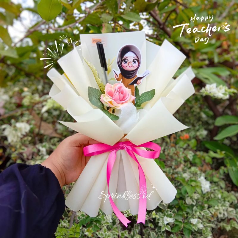 Buket hari guru | Buket topper hari guru | Kado hari guru *Free kartu ucapan