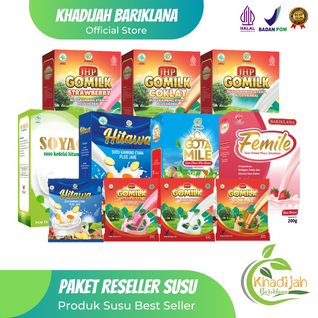 

PAKET RESELLER SUSU GOMILK Susu Kambing Etawa Plus Herbal 100% Original