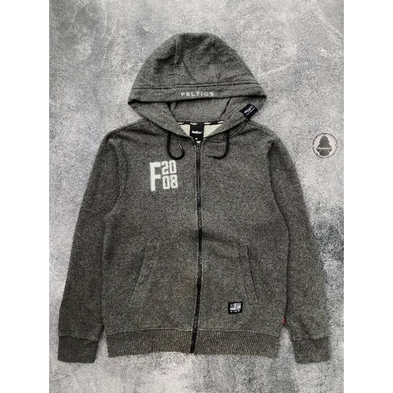 Feltics zipper hoodie grey