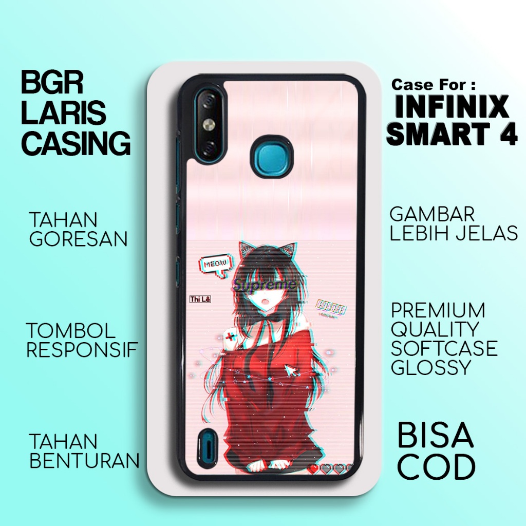 Case Infinix Smart 4 Terbaru Anime Cewek Casing Infinix Smart 4 Hardcase Softcase Glossy Terlaris