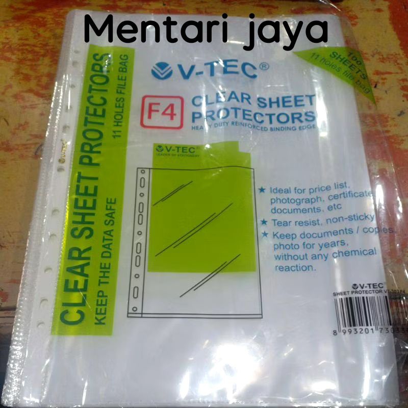 

Sheet Protector V-Tec ukuran Folio (100lembar)