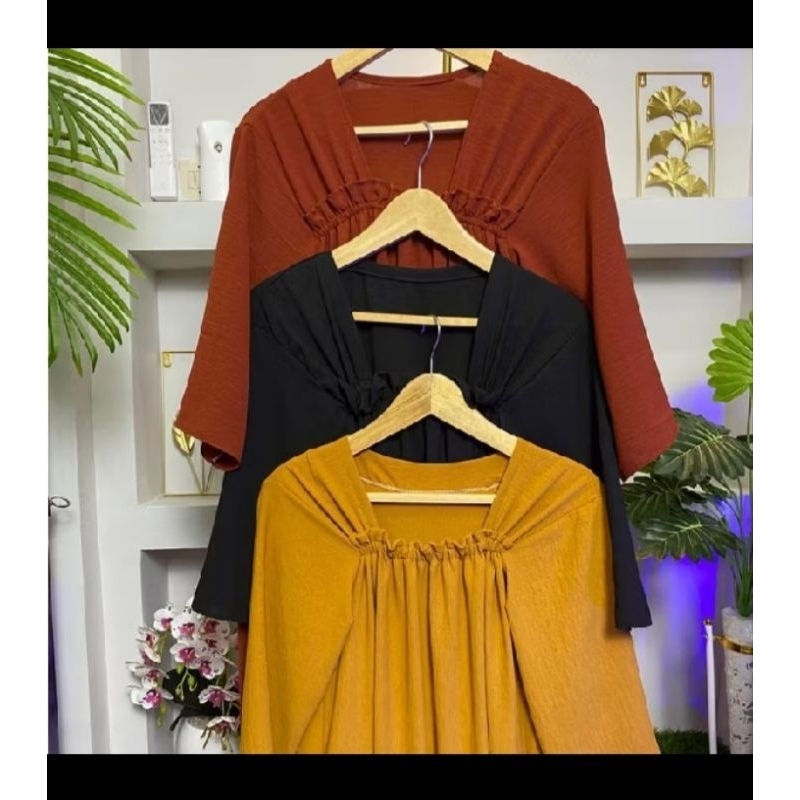 Daster Fuji Crinkle Airflow / Baju Santai Wanita Kekinian Viral