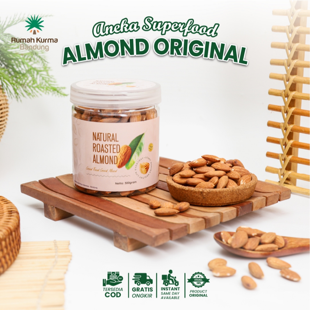 

Almond Panggang 1 kg Roasted Almond Original Kupas