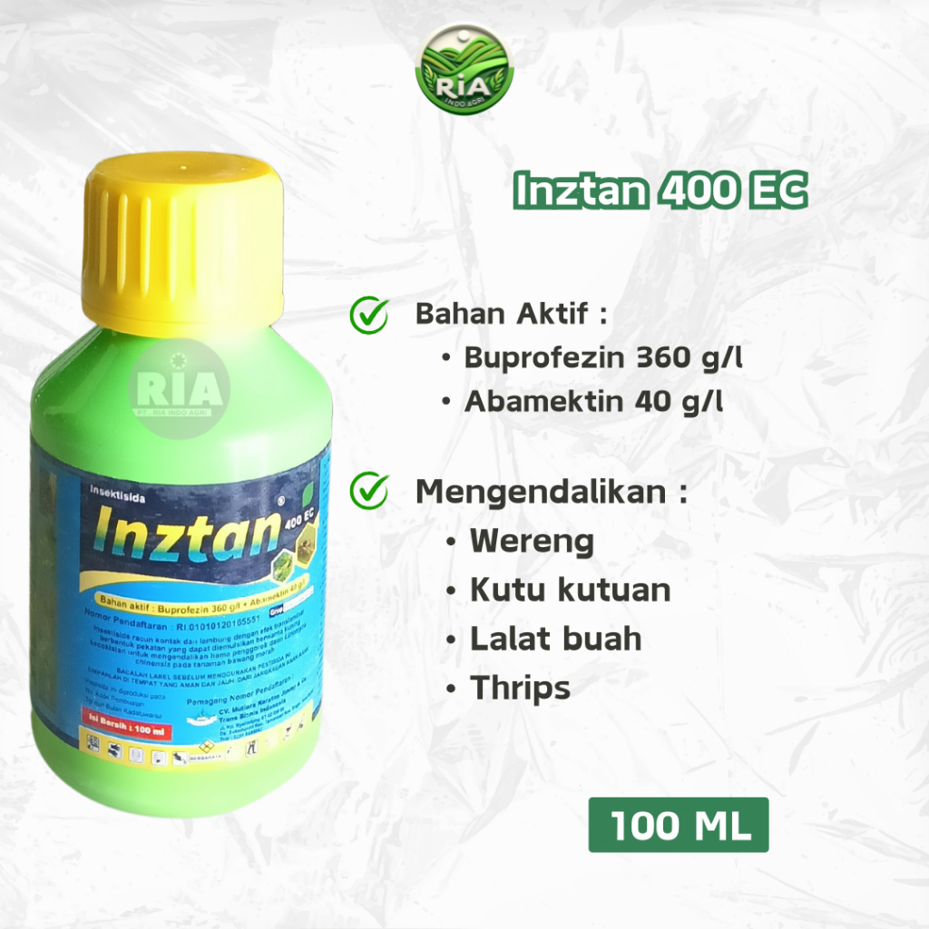 Inztan 400EC 100ml Insektisida Buprofezin 360 g/l + Abamectin 40 g/l Pembasmi Hama Telur Ulat Kutu