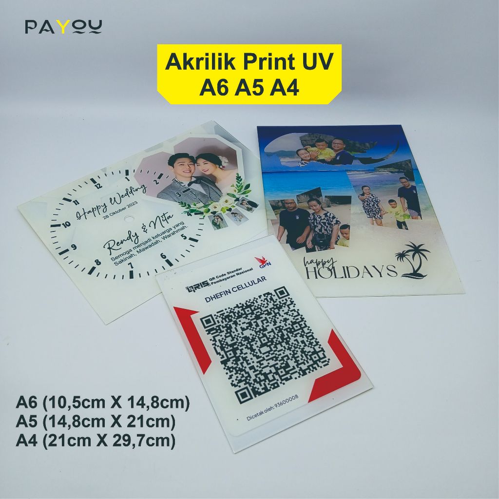 

Akrilik UV Print Ukuran A6 A5 A4
