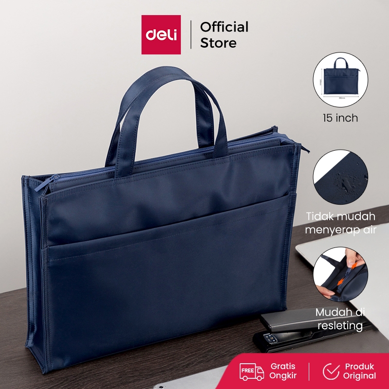 Deli Tas Kantor Tas Laptop Warna Navy 30x39.5x8cm, Anti Air 63762