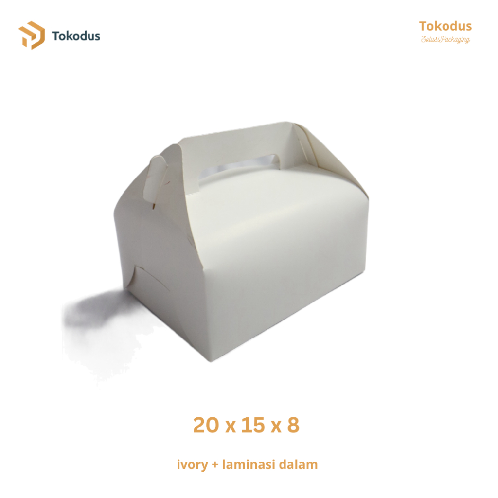 KARDUS BOX PACKING MAKANAN JINJING PUTIH uk 20 x 15 x 8 cm