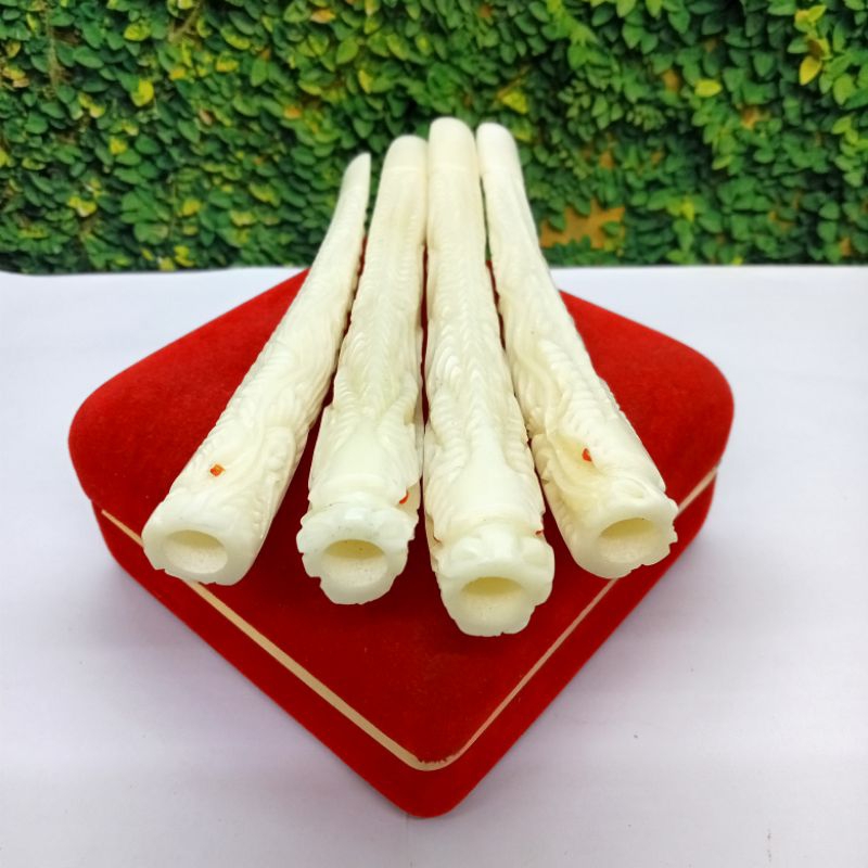 kerajinan once pipa tulang kerbau ukir naga original A33