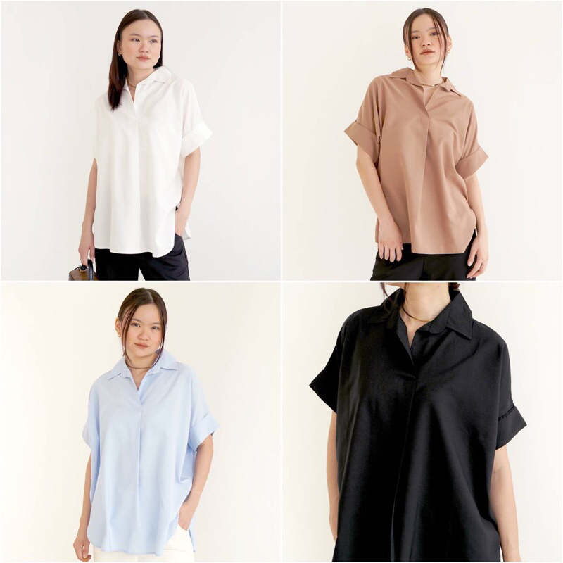 Kemeja Oversize Polos Premium untuk Wanita - Atasan