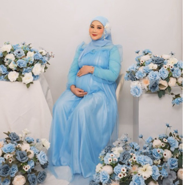 preloved dress maternity “dress+hijab+dalaman mangset”