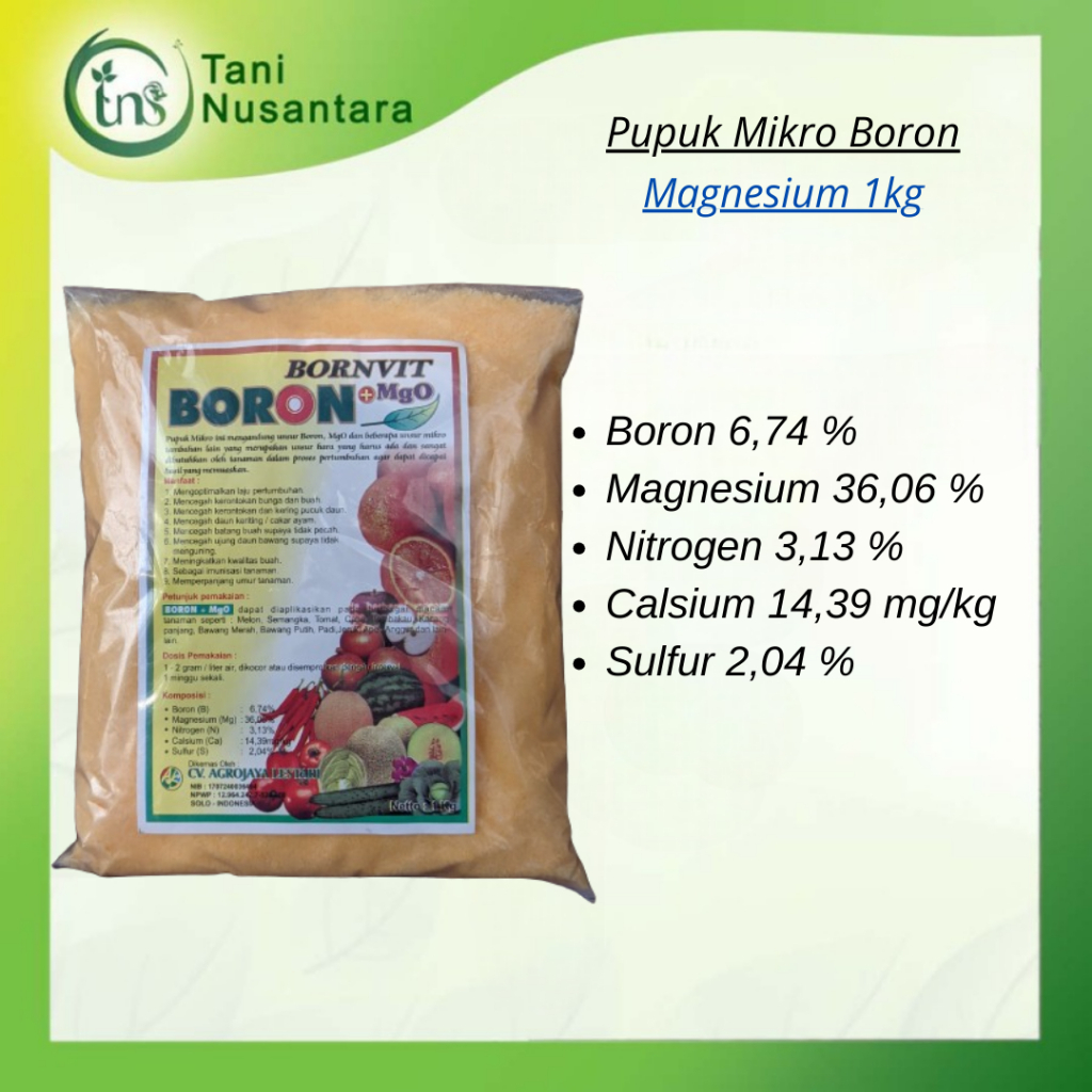 Pupuk Boron + MgO 1 Kg SUper Boron Kemasan Pabrik