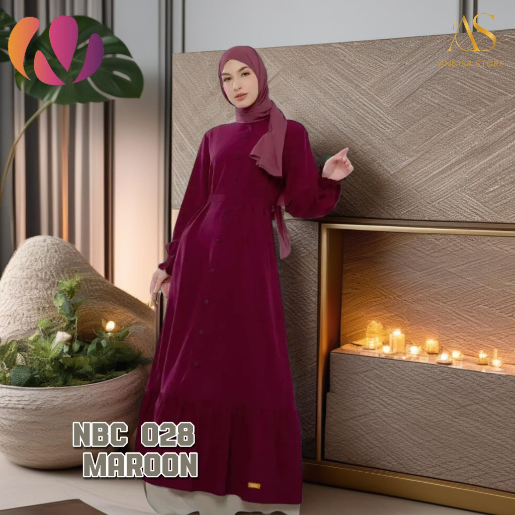 Gamis Casual Wanita NIBRAS NBC 28 MAROON / Gamis Wanita Daily Outfit