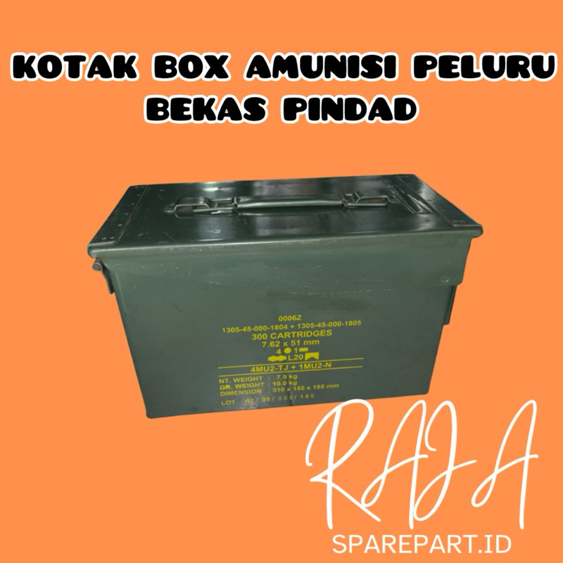 KOTAK BOX AMUNISI PELURU BEKAS PINDAD