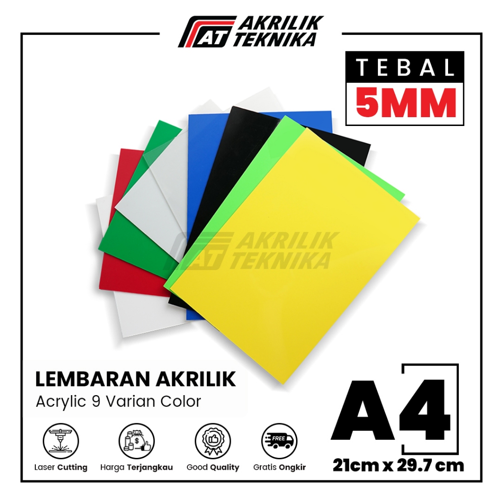 

Lembaran Akrilik A4 5mm / Acrylic Sheet Clear / Akrilik Warna