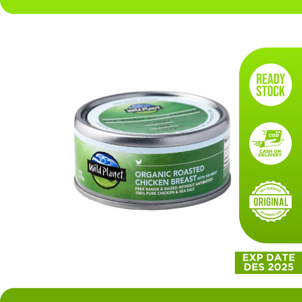 

Dada Ayam Panggang Organik Siap Saji Wild Planet Organic Roasted Chicken ADDED SALT 142g - Tanpa Kulit dan Tulang
