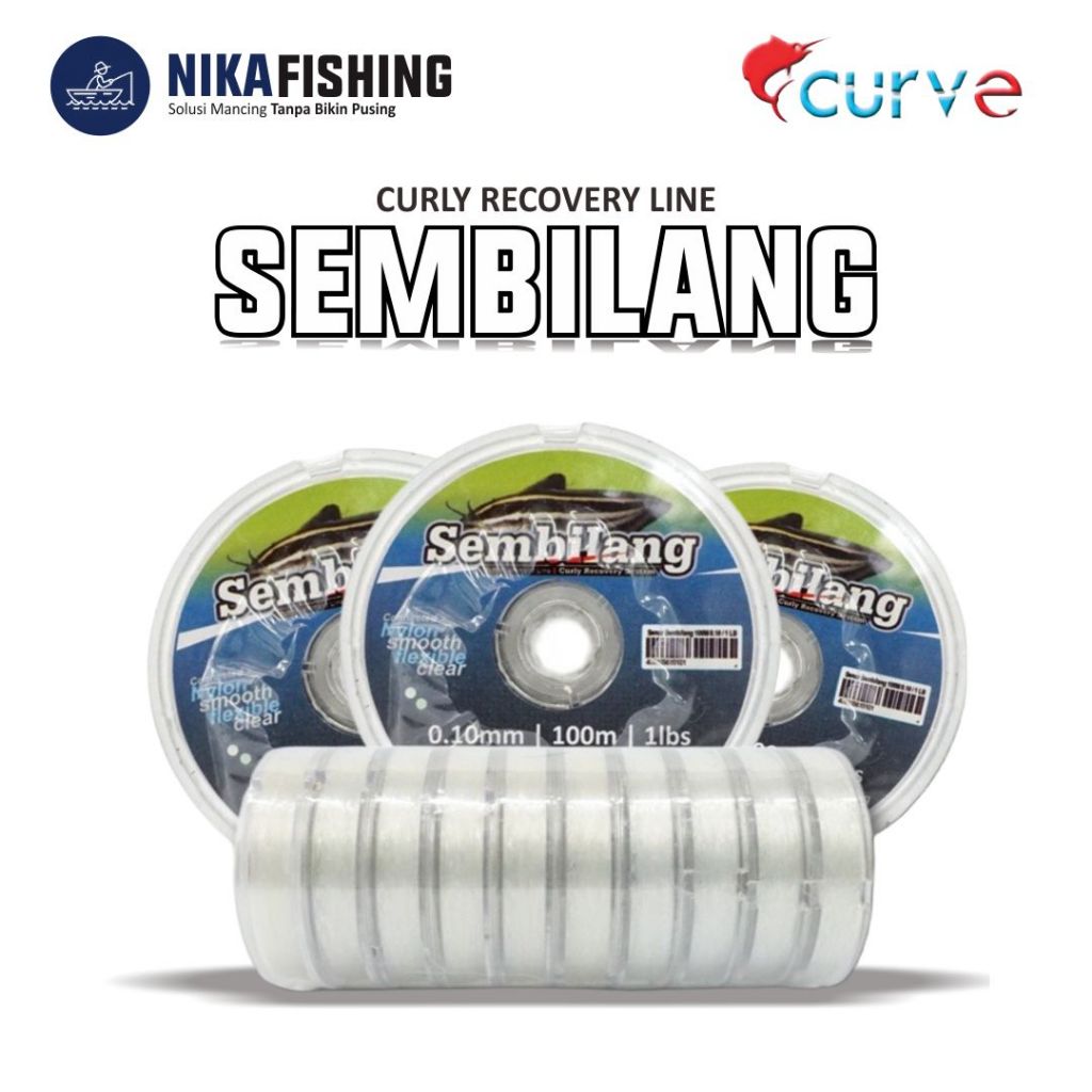 Senar Pancing Monofilament Anti Keriting Curve Sembilang 100m