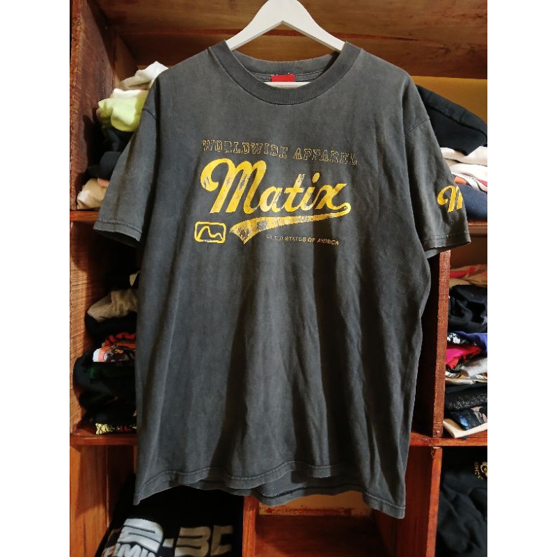 Kaos Vintage Matix Skateboard Black Faded - L