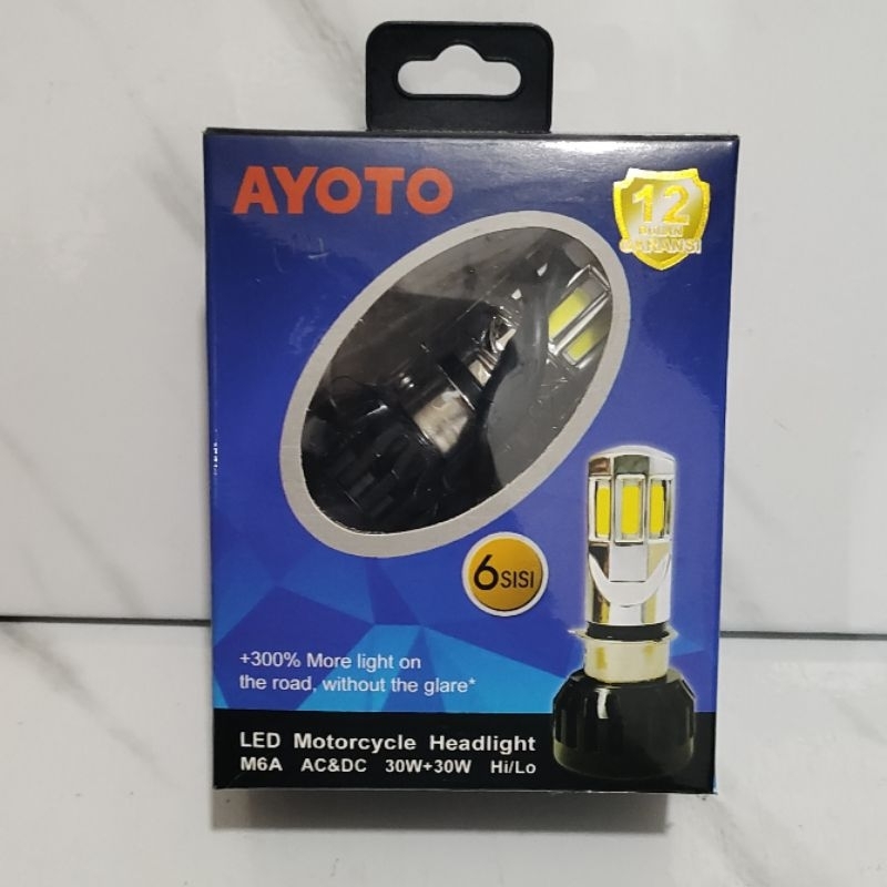 Lampu LED Motor Ayoto M6A sisi arus A DC Watt 30+30