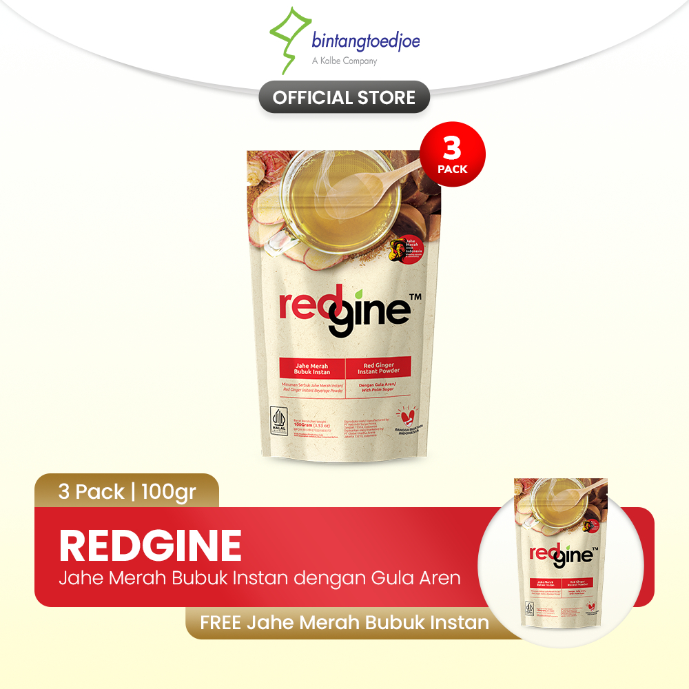 

[BUY 3 GET 1] Jahe Merah Bubuk Instan dengan Gula Aren - Redgine