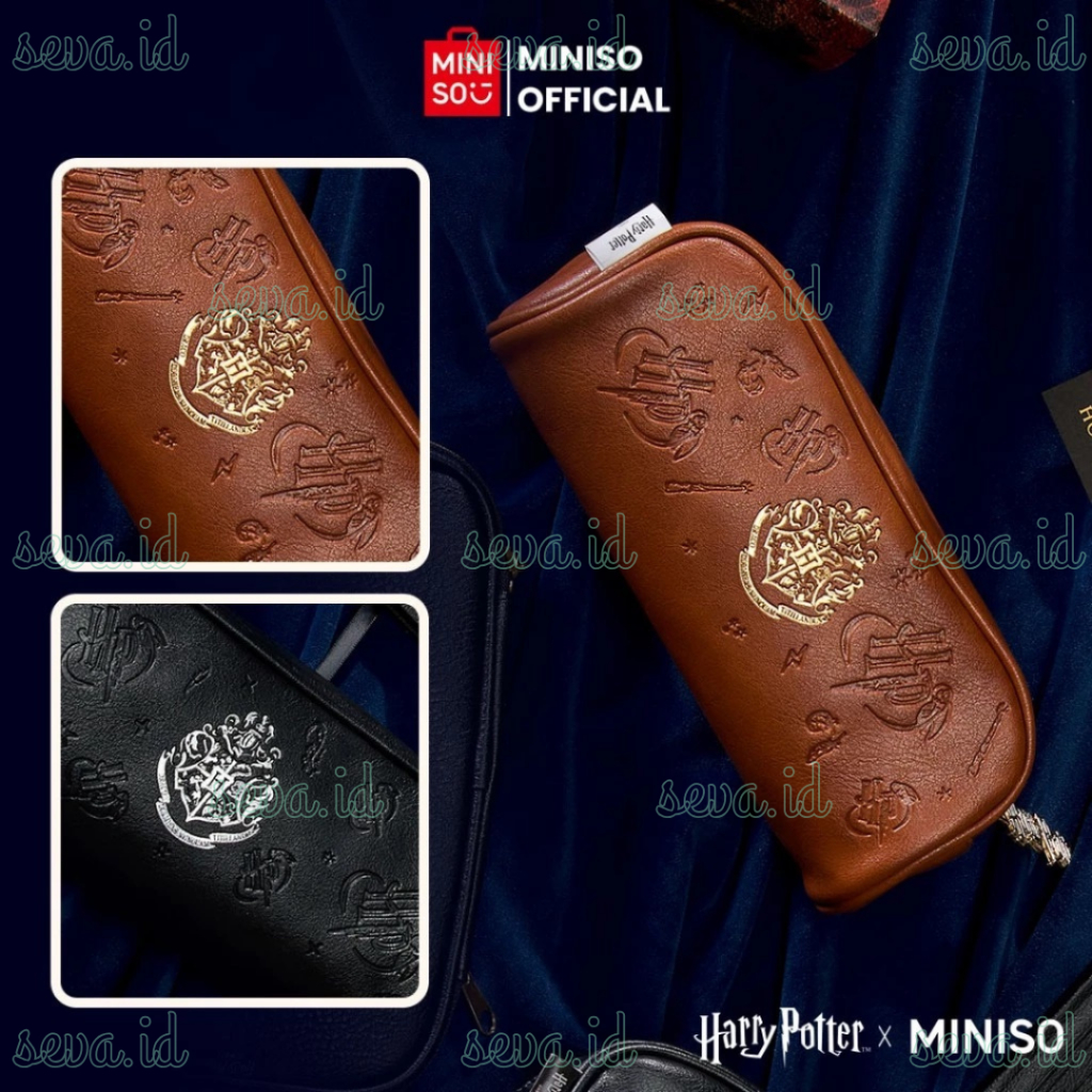 

Silver Embroidery Stationery Case Miniso x Harry Potter Pencil Case School Supplies Black Brown