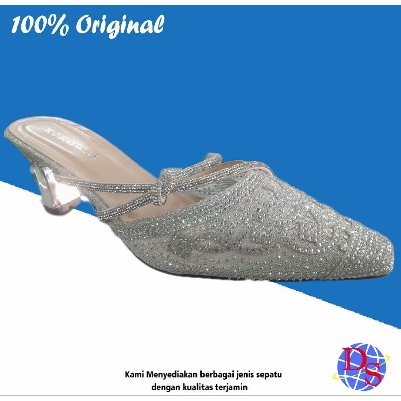 Heels Wanita Kokowai XP56 Silver Sepatu Sandal Wanita Sandal Heels Wanita