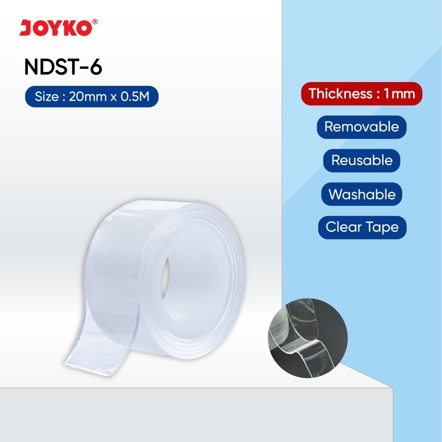 

Nano Double Sided Tape Pita Perekat Dua Sisi Joyko NDST-6 Joyko