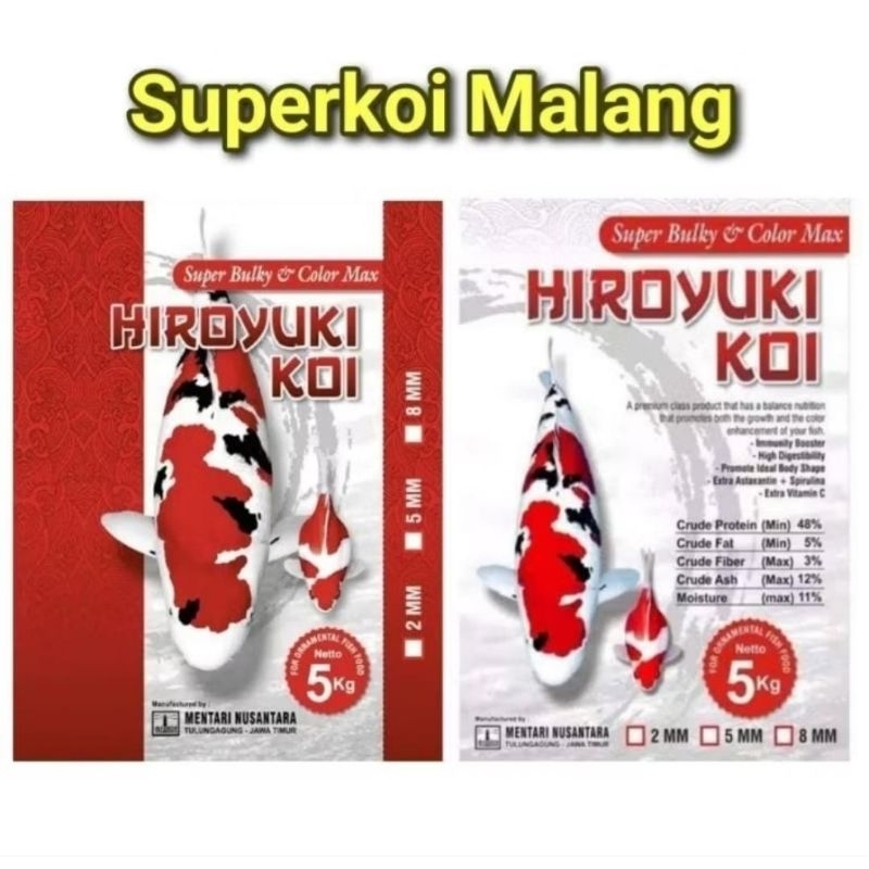 Hiroyuki 1 KG super Bulky and Color Max Pakan Koi Warna Dan Bulky