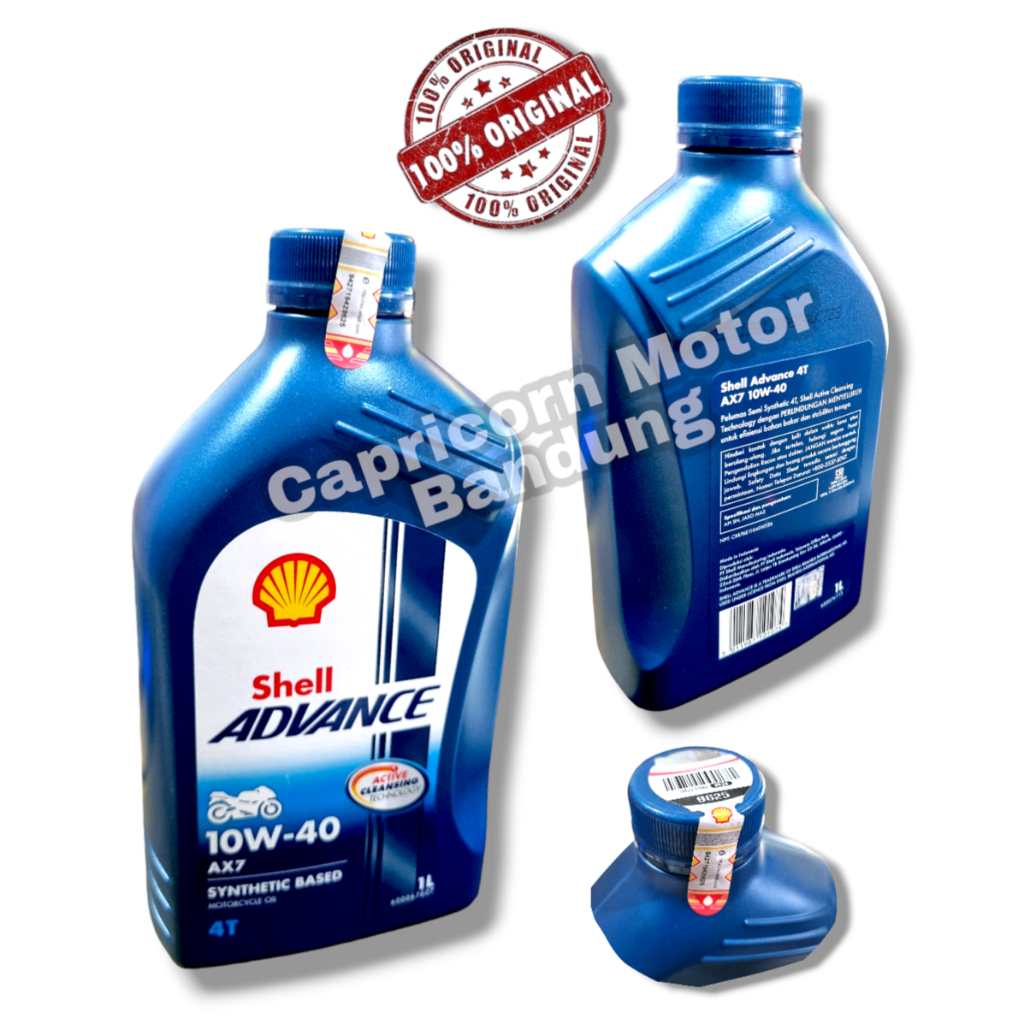 SHELL ADVANCE 4T AX7 SEMI SYNTHETIC SAE 10W 40 API SN JASO MA2 AX 7 Oli Mesin Motor Bebek Sport 4 TA