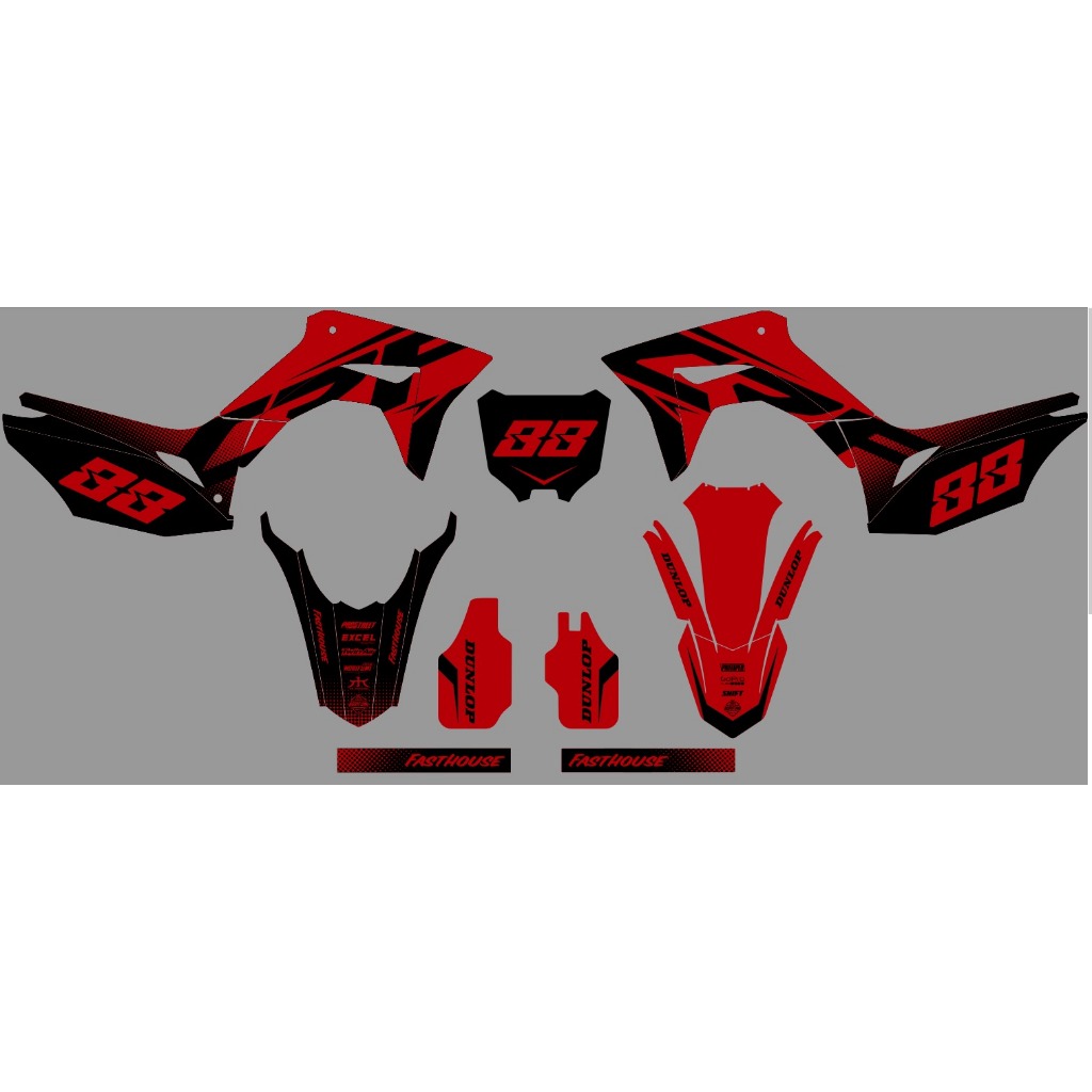 Decal sticker CRF 150l - decal sticker crf 150l motif hitam list merah D-I2-1587