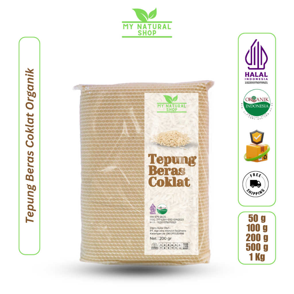 

Tepung Beras Coklat Organik ( MPASI ) 100g, 200g, 500g,1Kg