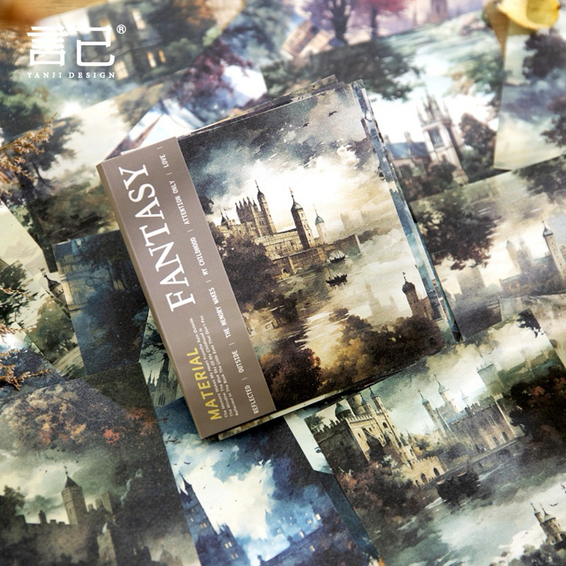 

MRH1 (2DB) paper art deco dekor kertas hias motif paris desa eropa winter europe village city street